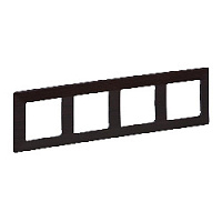 Дизайнерская рамка 4 местная, темное дерево, 754174 Legrand, серия Valena Life