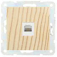 Дизайнерская розетка компьютерная RJ-45 кат. 5е с накладкой, сосна, 866125 LK Studio, серия LK60