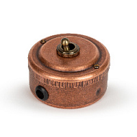 Ретро выключатель проходной с гайкой,  старая медь, 30302-3 Vintage-Brass, одноклавишный