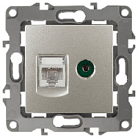 Дизайнерская розетка RJ-45 + TV, перламутр, Б0027450 Эра, серия 12