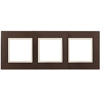 Дизайнерская рамка 3 местная, мокко, Б0034521 Эра, серия Elegance