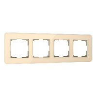 Дизайнерская рамка 4 местная, айвори, стекло, W0042443 Werkel