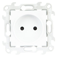 Дизайнерская розетка без заземления, со шторками, белый, 2450441-030 Simon, серия 24 Harmonie