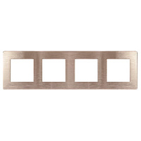 Дизайнерская рамка 4 местная, Сатин, шампань, Б0052532 Эра, серия 12