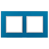 Дизайнерская рамка 2 местная, голубой, Б0034500 Эра, серия Elegance