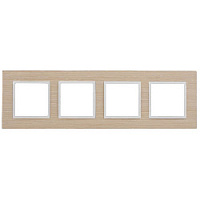 Дизайнерская рамка 4 местная, беленый дуб, дерево, Б0049151 Эра, серия Elegance