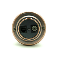 Ретро розетка комп.+ТВ черная, старая медь, 400BCUPO Petrucci