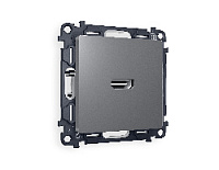 Комплект механизма розетки HDMI 2.0 40V/500mA 2.0GHz 5-18Gbit/s , антрацит серый, MA664010 Ambrella Volt