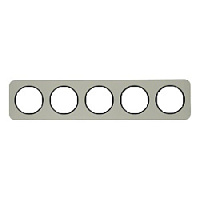 Дизайнерская рамка 5 местная, нержавеющая сталь/черный, 10152104 Berker, серия R.1