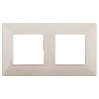 Дизайнерская рамка 2 местная, слоновая кость, Б0034388 Эра, серия Elegance