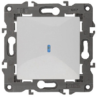 Дизайнерский выключатель с подсветкой, белый, Б0034215 Эра, одноклавишный, серия Elegance