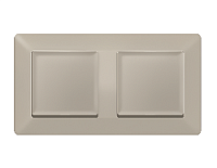 Дизайнерская рамка из термопластика 2 местная, серо-бежевый матовый, AF110362 Ambrella Volt