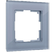 Дизайнерская рамка 1 местная, серый, стекло, W0011115 Werkel