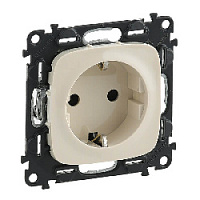 Дизайнерская розетка с заземлением, винт.зажим, слоновая кость,  Legrand, серия Valena Allure