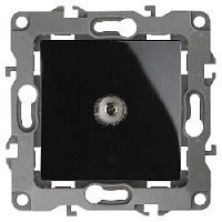 Дизайнерская розетка TV, черный, Б0014710 Эра, одиночная, серия 12