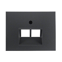 Центральная панель двойной розетки UAE, антрацитовый, матовый, 14097006 Berker, серия K.1