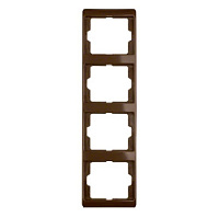 Дизайнерская рамка 4 местная, вертикальная, коричневый, глянцевый, 13430001 Berker, серия Arsys