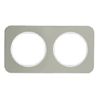 Дизайнерская рамка 2 местная, нержавеющая сталь/полярная белизна, 10122114 Berker, серия R.1