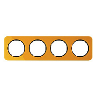 Дизайнерская рамка 4 местная, оранжевый/черный, 10142334 Berker, серия R.1