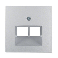 Центральная панель двойной розетки UAE, алюминиевый, матовый, 14091404 Berker, серии S.1/B.3/B.7