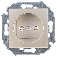Дизайнерская розетка без заземления, со шторками, шампань, 1591444-034 Simon, серия 15