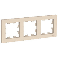 Дизайнерская рамка 3 местная, бежевый, ATN000203 Schneider Electric, серия Atlas Design