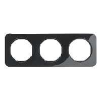 Дизайнерская рамка 3 местная, черный, глянцевый, 10132145 Berker, серия R.1