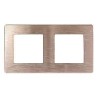 Дизайнерская рамка 2 местная, Сатин, шампань, Б0052512 Эра, серия 12