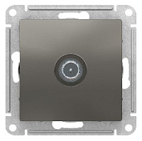 Дизайнерская розетка TV проходная, сталь, ATN000992 Schneider Electric, серия Atlas Design