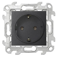 Дизайнерская розетка Push&Go с заземлением, графит, 2420434-038 Simon, серия 24 Harmonie