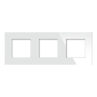 Дизайнерская рамка 3 местная, белый, стекло, GL-P103-WCG CGSS, серия Эстетика