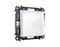 Комплект механизма 1-кл проходного выключателя с подсветкой 3200K мягкий теплый свет, белый глянец, MA102030 Ambrella Volt, одноклавишный