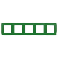Дизайнерская рамка 5 местная, зеленый, Б0019424 Эра, серия 12