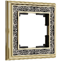 Дизайнерская рамка 1 местная, золото / черный, алюминий, акрил, W0011430 Werkel