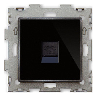 Дизайнерская розетка телефонная RJ-11, черный, GL-W201T-BCG CGSS, серия Эстетика