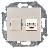 Дизайнерская розетка телефонная RJ-11, шампань, 1591480-034 Simon, серия 15