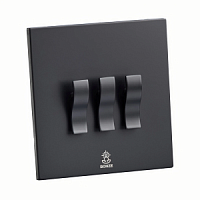 Дизайнерский выключатель Aura Черный уголь, BAB3KBE Bonze трехклавишный проходной