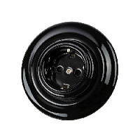 Розетка с заземляющим контактом черный, SQ1820-0222 TDM ELECTRIC, серия Болонь