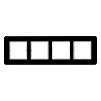 Дизайнерская рамка 4 местная, черный, стекло, 10146076 Berker, серия Q.7