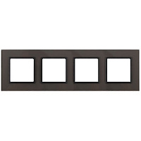 Дизайнерская рамка 4 местная, серый, Б0034540 Эра, серия Elegance