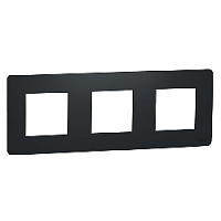 Дизайнерская рамка 3 местная, антрацит, NU200654 Schneider Electric, серия Unica Studio