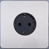 Дизайнерская розетка с заземлением, никель, Salvador
