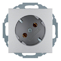 Дизайнерская розетка с заземлением, под углом 45º, алюминиевый, матовый, 47271404 Berker, серии S.1/B.3/B.7