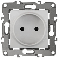 Дизайнерская розетка без заземления, без м.лапок, белый, Б0018981 Эра, серия 12