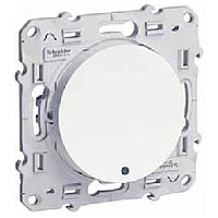 Дизайнерский выключатель с подсветкой, белый, S52R263 Schneider Electric, одноклавишный, проходной, серия Odace