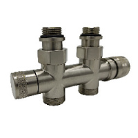 Дизайнерский клапан прямой для радиаторов для 2-х трубной системы отопления, ручная регулировка, Tondera 1/2" никель матовый 0682-1500NSE0 S.R.Rubinetterie