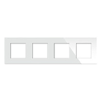 Дизайнерская рамка 4 местная, белый, стекло, GL-P104-WCG CGSS, серия Эстетика