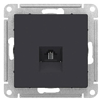 Дизайнерская розетка телефонная RJ-11, карбон, ATN001081 Schneider Electric, серия Atlas Design