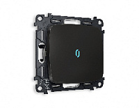 Комплект механизма 1-кл проходного выключателя с подсветкой 10000K голубой свет, черный матовый, MO802040 Ambrella Volt, одноклавишный