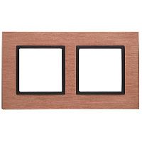 Дизайнерская рамка 2 местная, медь, металл, Б0034550 Эра, серия Elegance